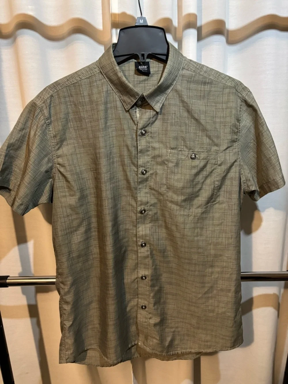 Kuhl Olive Green Plaid Short-Sleeve Button-Down Shirt - Picture 2 of 13
